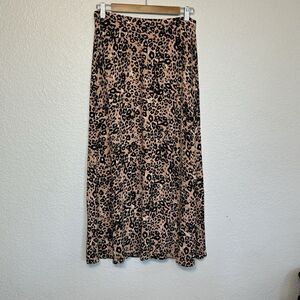 Aritzia Wilfred Skirt Women 8 Leopard Midi A Line Classic Animal Print Mob Wife